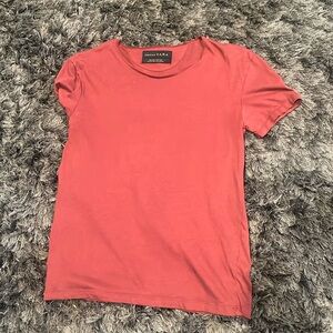 Zara shirt red like crimson I’d think in a size USA Small.